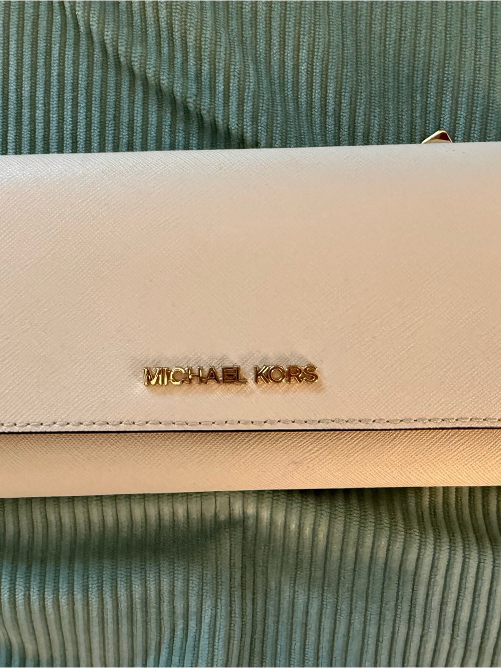 Michael Kors Pale Blush Saffiano Leather Wallet with Gold Logo